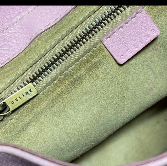 🥳HP🥳Celine Authentic Vintage Satchel Gold Hard Ware Tote Bag Blush Pink - Picture 9 of 13